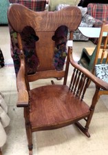 Dark wood hand-made rocking chair - beautiful, unique piece
$130.00