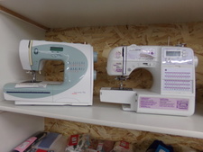 A BERNINA SEWING MACHINE is featured here.  The teal and white one on the left.  Find in our craft department
$150.00
