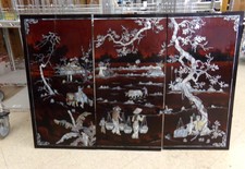 ORIENTAL WALL ART.  These panels are complete with mother-of-pearl inlay designs.  each panel 16 x 30 est
$150.00
