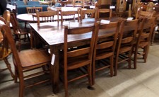 Solid walnut table with ten chairs
$3495.00