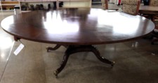 XLarge round table - removable leaves around the edge of the table.
Brass feet and castors.
Previously used as a conference table but would be beautiful in a home.
$2995.00