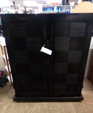 Dark wood cabinet
Displayed with our dressers but multi-purpose
Has shelves inside and holes for electrical cords
$41.70